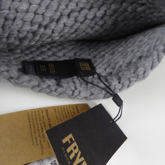 Frye Chunky Knit PomPom 2 Beanie Hat Bundle NWT